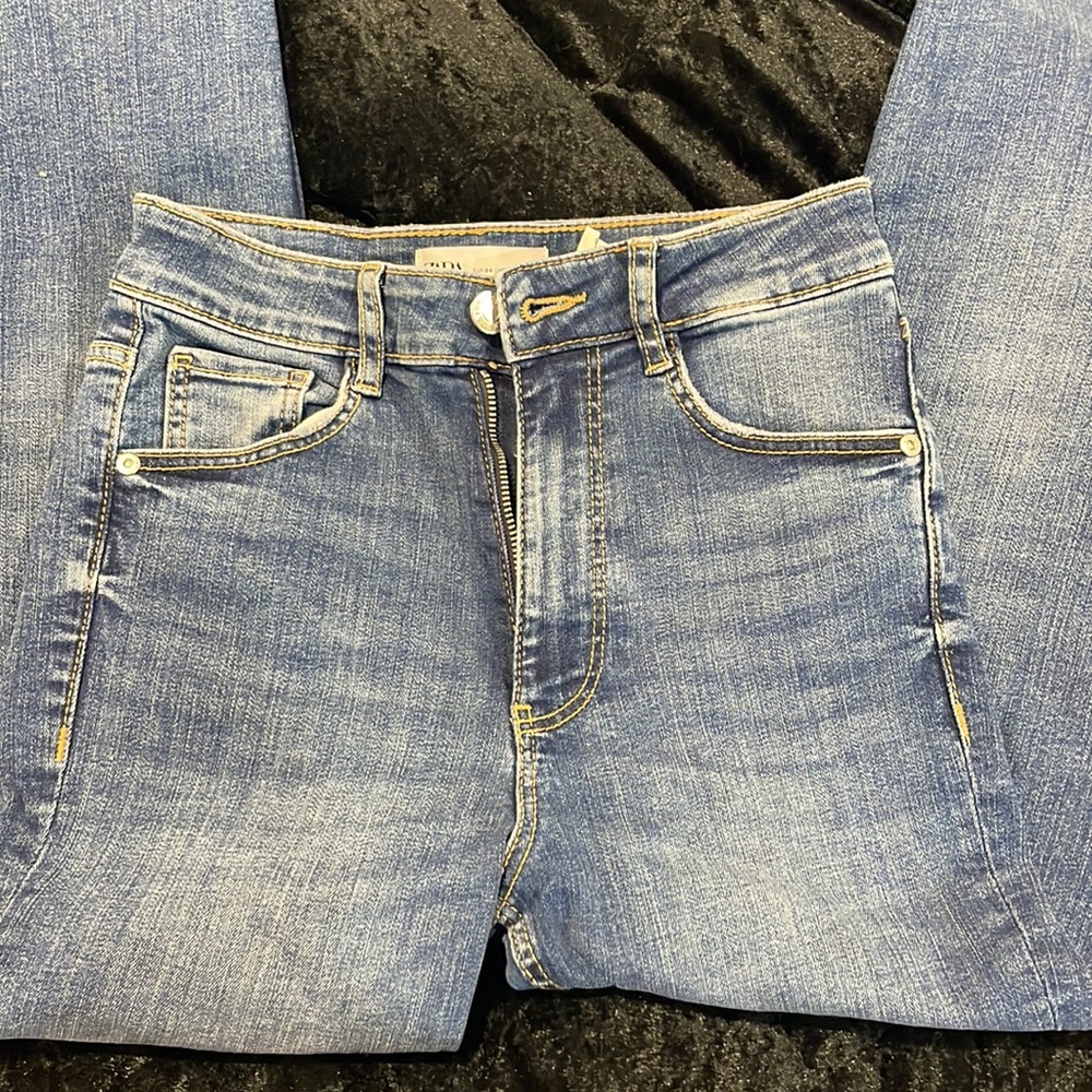 ZARA skinny blue jeans high rise